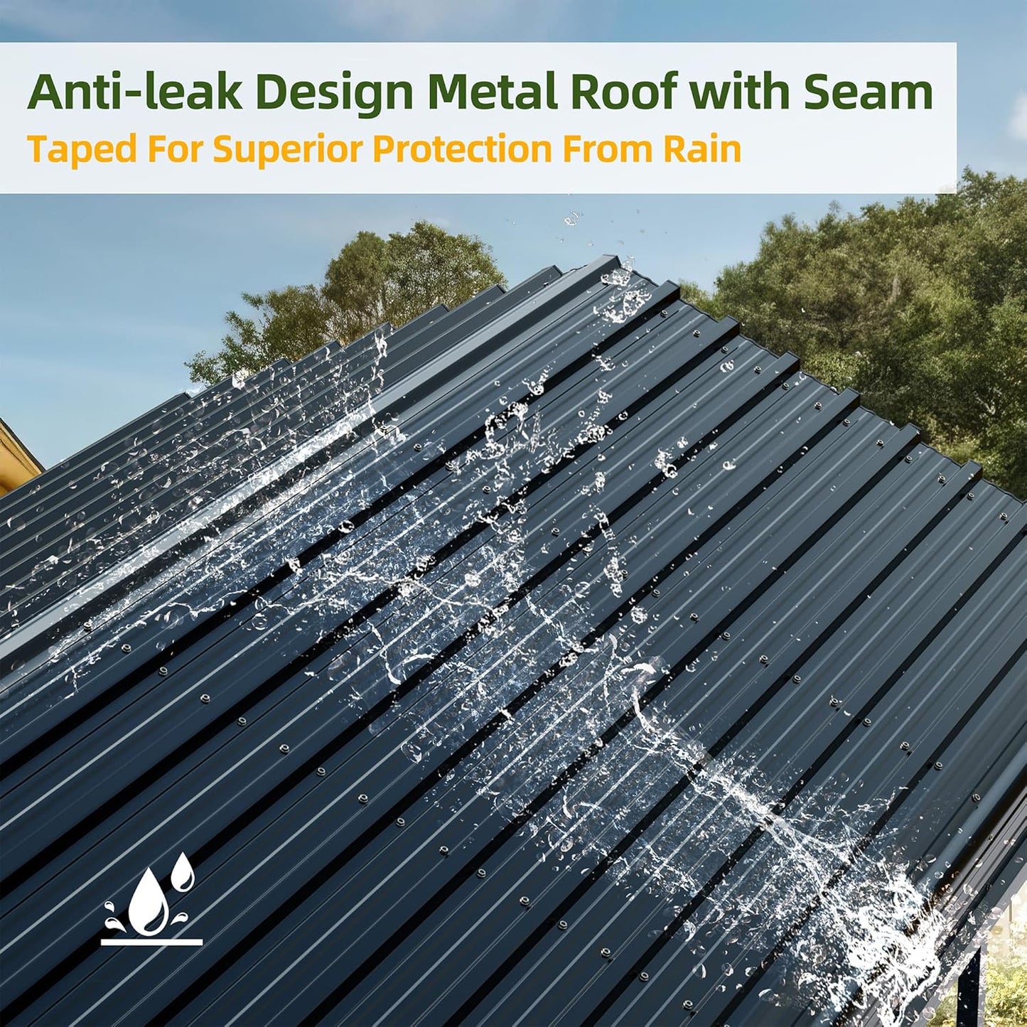 JAMFLY Carport, 20X20 FT Metal Carport, Heavy Duty Carport Canopy with Galvanized Steel Roof and Frame, Metal Carport Upgraded Extra Large Garage for Pickup, Boat, Car and Tractors