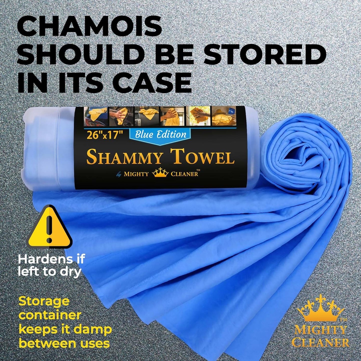 Premium 2pk +1 Free Shammy Cloth - Super Absorbent Chamois Towel - Reusable & Scratch-Free - Soft Car Drying Towels (26"x17")