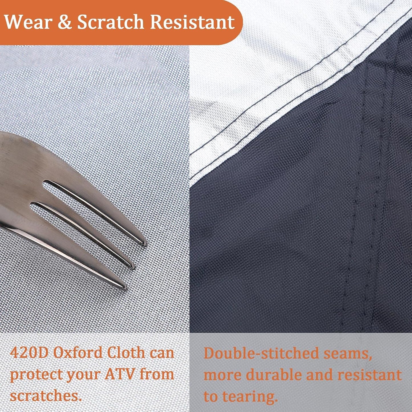 ATV Cover All Weather Outdoor Protection, Heavy Duty 420D Waterproof Oxford Fabric, Quad Bike ATV Cover, XXL 87inchs Universal Fit, 4 Wheeler Cover fit Polaris Suzuki Arctic Cat