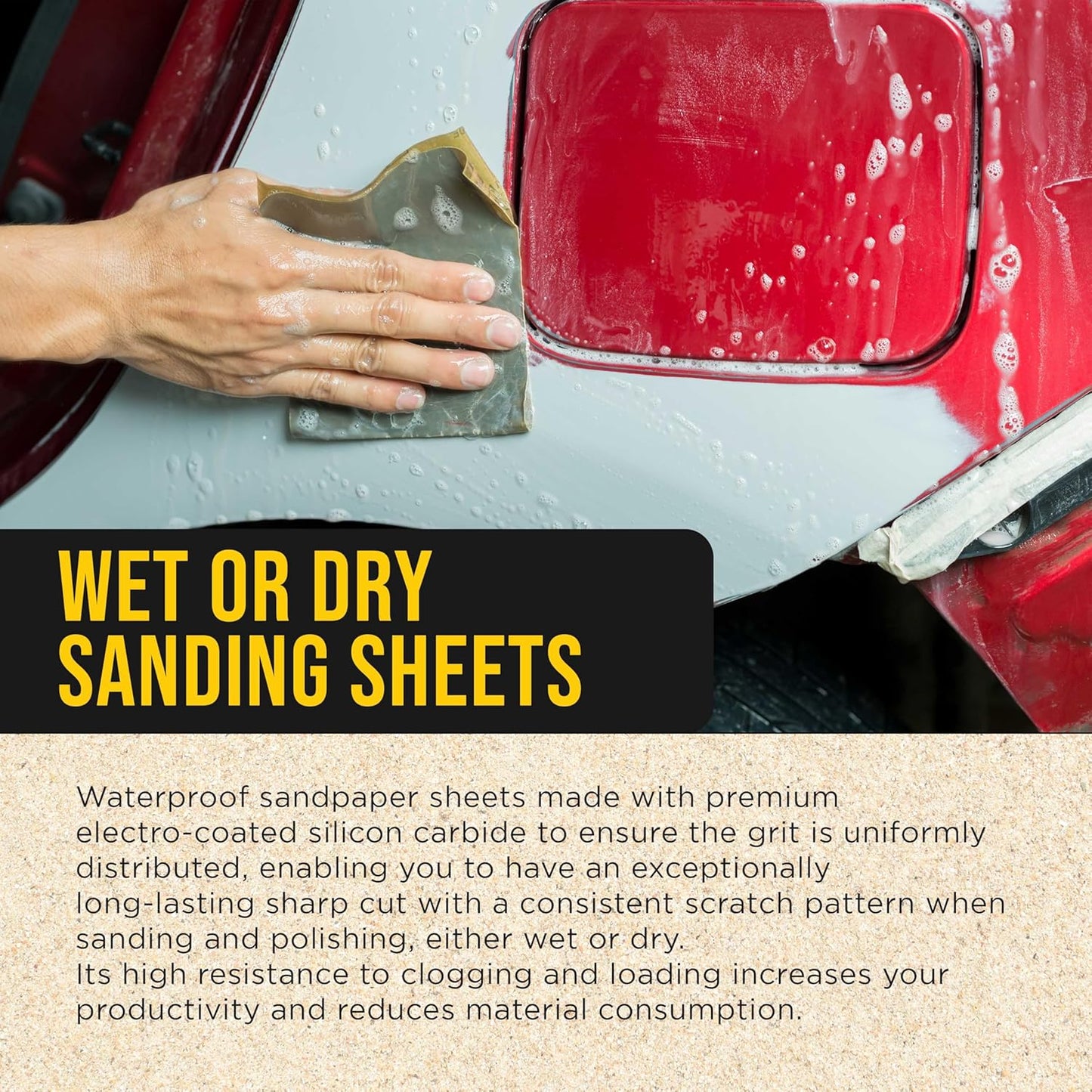 Dura-Gold Premium 5000 Grit Wet or Dry Sandpaper Sheets, 5-1/2" x 9", Box of 25 - Auto Car Color Sanding Detailing, Polishing Wood, Plastic, Glass, Epoxy, Stone, Metal Finishing Hand Sand Block Sander