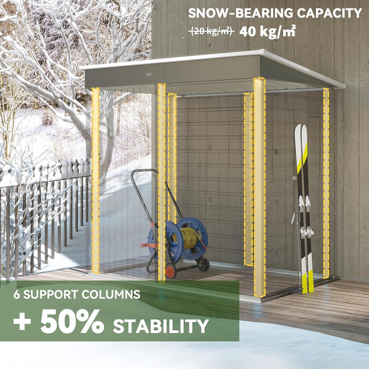 Outsunny 6' x 4' Outdoor Storage Shed, Easy to Assemble, Metal Garden Tool Shed with Lockable Door and Gloves for Backyard Garden Patio Lawn, Light Gray