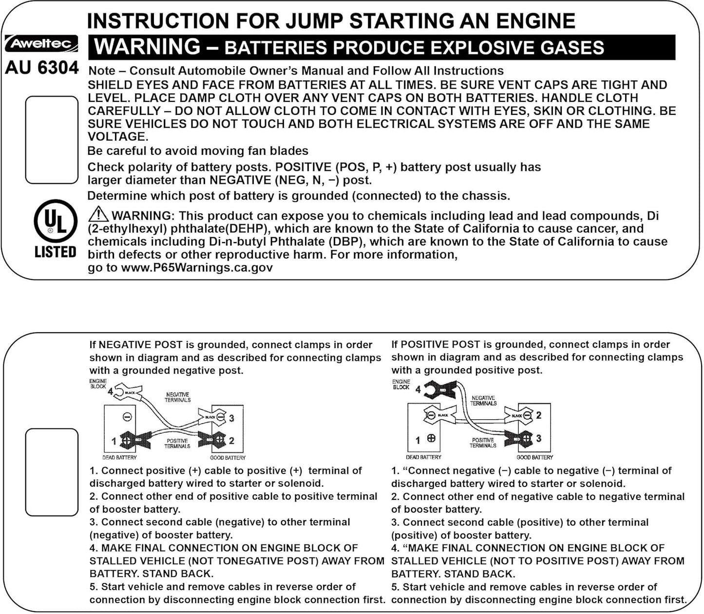 UL-Listed Jumper Cables - 6 Gauge 16 Feet Battery Cables for car, Heavy Duty Booster Cables (6AWG x 16Ft) with Carry Bag