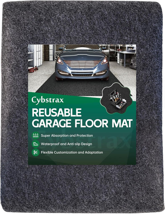 Oil Spill Mat - 96" x 72" Absorbent Oil Garage Floor Mat for Under Car - Protect Driveway from Drips, Spills, Stains, Reusable & Durable Garage Floor Protection Mat with Waterproof Backing