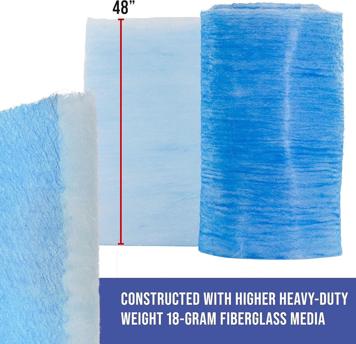 Master Airbrush Elite Paint Spray Booth Exhaust Filter Roll 48" x 200' - 18 Gram Heavy-Duty Fiberglass Paint Arrestor for Filtering Overspray Particles in Auto Body Shops & Refinish Booths