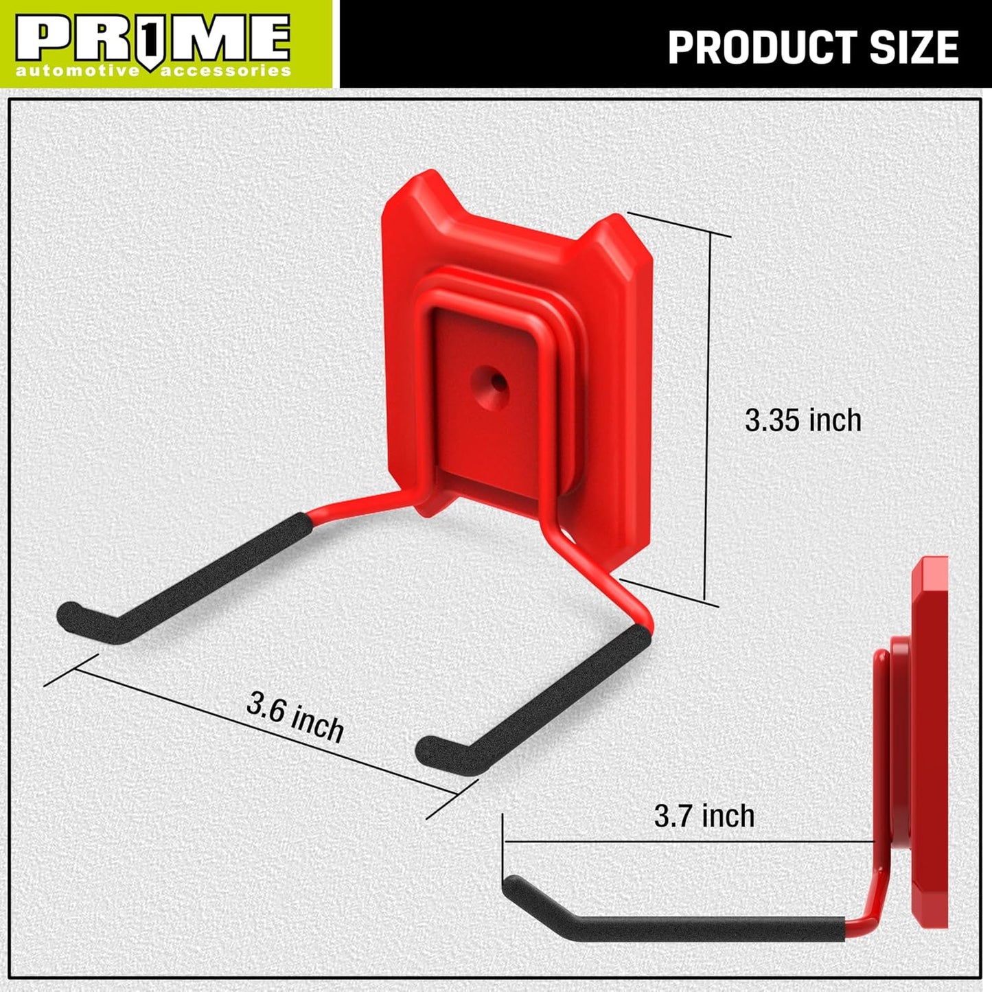 PR1ME Garage Hook, Heavy Duty Garage Wall Mount Hook, 1Pc 3.7 in Utility Garage Wall Storage Hook with Anti-Slip Coating, Garage Storage Organization Tool Hanger for Hanging Bike, Ladder Yard Tools